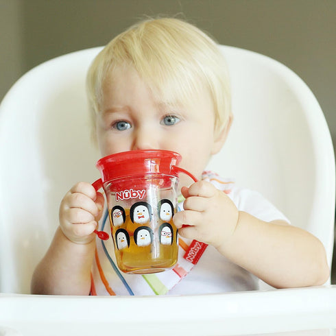 Nuby Tritan No Spill 2 Handle 360 Degree Printed Wonder Cup, Prints May Vary, 1pk...