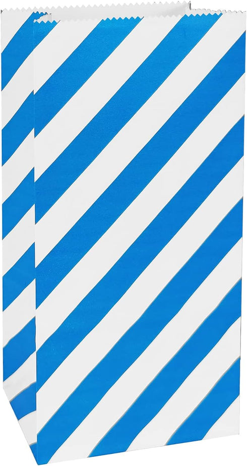 Blue Striped Paper Bags Mini Party Favor Bags for Kids Birthday Party Supplies (50 CT 3.5×2.3×7 in)...