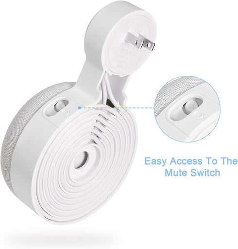 Google Nest Mini Wall Mount Holder, Space-Saving Design Outlet Mount, Perfect Cord Management for Google Nest Mini 2nd Generation (White)...