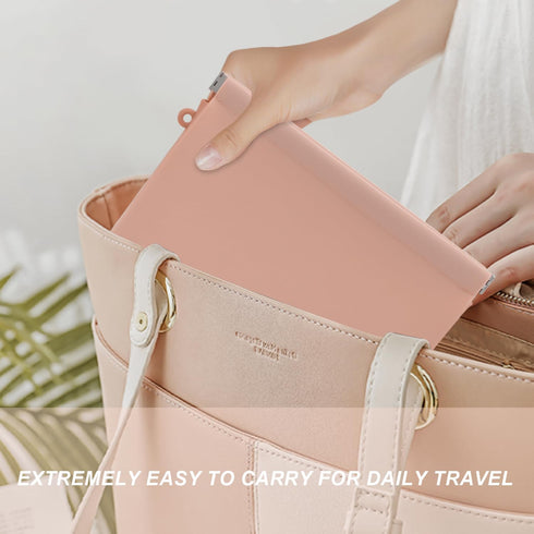 Silicone Cosmetic Bag, Silicone Makeup Bag, Waterproof Zipperless Self-Sealing Portable Travel Cosmetic Bag, Toiletries Bag, for Cosmetics Organiz...