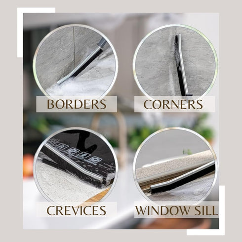J's 2pc Hard Crevice Cleaning Bristle Brush Bendable Gap Brush, Cepillos para limpiar Banos, Cleaning Tool for Bathroom, Household, and Kitchen, F...