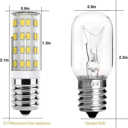 Microwave Light Bulb Over Stove Appliance Replacement 40W Incandescent for Refrigerator, Range Hood E17 Intermediate Base 4W 450lm dimmable Daylig...