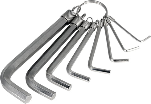 Performance Tool W1109C SAE Hex Key Set with Key Ring Holder - Chrome Plated Steel - 8-Piece Set in Sizes from 1/16 to 1/4-Inch...