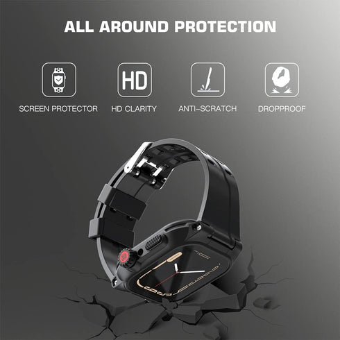 for Apple Watch Case 45mm Waterproof Case, IP68 Full Body Protection Case with Built-in Screen and Band, Case Cover for iWatch Series 9/8/7 45mm, ...