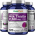 NusaPure Milk Thistle Extract 27,500mg 120 Veggie Capsules (50:1 Extract, Non-GMO, Gluten Free) Max Strength - Standardized 80% Silymarin, Bioperi...