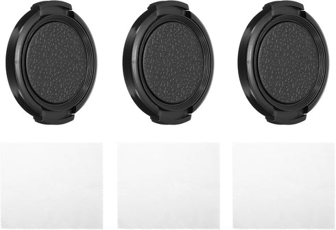 PATIKIL 39mm Lens Cap, 3 Pack Sides Pinch Snap Camera Lens Cover for Front Lens with Cloth, Suitable for 39mm Thread Universal DSLR Lenses for Nik...