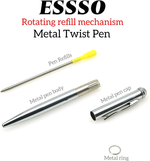 2-Pack Mini Pens with 5 Pen Refills & Pen Pouch - Rotating Refill Mechanism Metal Pocket Pen,Only 100mm in Size EDC Retractable Pens for Note Taki...