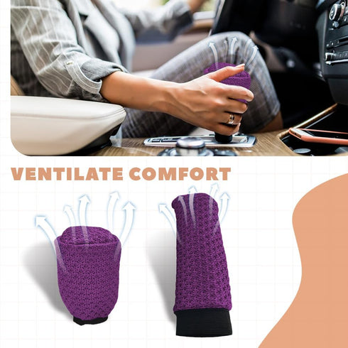 Car Gear Shift Cover Set, Gear Shift Knob Cover & Hand Brake Cover, Car Interior Protector Accessories Anti-Slip Handbrake Gear Shift Protector Fi...