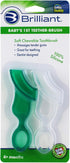 Brilliant Oral Care Baby’s First Toothbrush, Smooth Silicone Bristles Gently Clean Tender Teeth and Gums, for Ages 4+ Months, Green + Clear, 2 Pac...