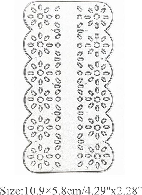 Flower Strip Frame Metal Die Cuts, Flower Lace Edge Cutting Dies Cut Stencils for DIY Scrapbooking Photo Decorative Embossing Paper Dies for Scrap...