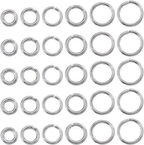 1 Box 600Pcs Round Jump Rings Silver Open Jump Rings Bulk Stainless Steel Hypoallergenic Small Thick Single Loop Ring Connector for Jewelry Making...