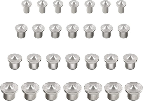 28 Pcs Dowel and Tenon Center Transfer Plugs, 1/4" 5/16" 3/8" and 1/2" Set Solid Doweling Marker Centering Pins Marker Drill Hole Tool for Woodwor...