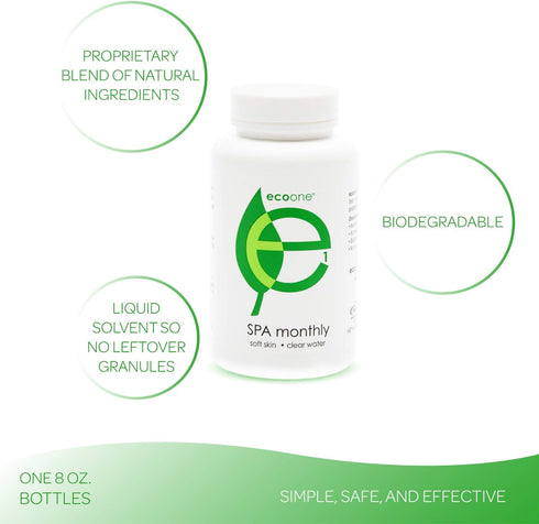 EcoOne Spa Monthly | Gentle All-Natural Spa Treatment | Conditioning Hot Tub, Pool, & Spa Cleaner | above, In-Ground, or Inflatable Hot Tub Cleane...