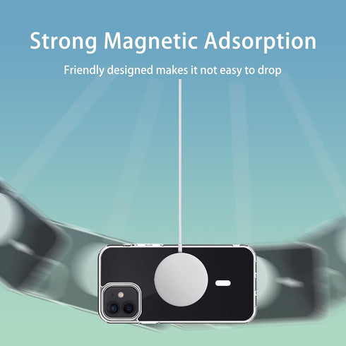 Magnetic Case Compatible with iPhone 11 Case, Compatible with MagSafe Wireless Charging, Transparent Anti-Scratch Back Shockproof Protective Slim ...