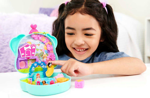 Polly Pocket Compact Playset, Doggy Birthday Bash with 2 Micro Dolls & Accessories, Travel Toy with Surprise Reveals...