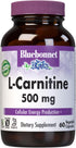 BlueBonnet L-Carnitine 500 mg Vitamin Capsules, White, 60 Count...