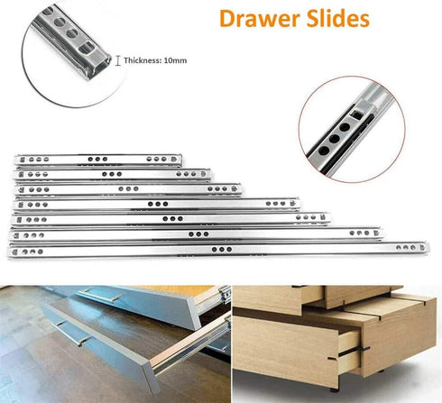 Unifizz Two Way Drawer Slides, 13.46"/342mm Length, 0.7"/17mm Wide, Ultra-Smooth Glide, Soft Close Drawer Rails Rrawer Guides for Kitchen, Dresser...