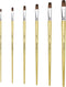 XDT#166B Bright Artist Paint Brush 6 Piece Set, Red Sable Flat Paint Brushes for Watercolor, Acrylic, Oil and Canvas Painting...