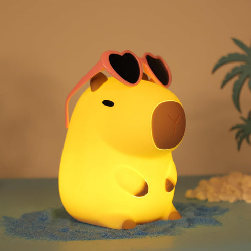 Attivolife Capybara Night Light, Summer Capybara Silicone Lamp for Girls, Nursery Touch Nightlight Portable with Dim, Funny Bathroom Table Decor B...