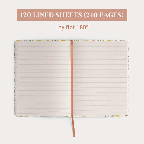 Rileys & Co Notebook Journal for Work and School - Lined Journal 8 x 6 Inches - Compact Notebook for Women - 240 Pages - Lined Notebook - Hardcove...