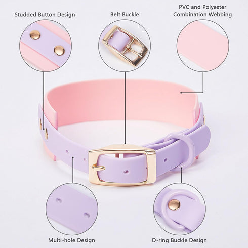 Pretty Jolly Waterproof PVC Dog Collar Colorful Soft Comfortable Pet Collars for Small Dogs Collars with Safe Adjustable Buckle Multicolor Dog Col...