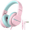 iClever HS19 Kids Headphones with Microphone for School, Volume Limiter 85/94dB, Over-Ear Girls Boys Headphones for Kids with Shareport, Foldable ...
