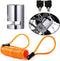 Portable Motorcycle Disc Lock,Anti Theft Disk Brake Lock with Reminder Cable for Motorcycle Bicycle Wheel Compatible for Harley Triumph Tiger Duca...