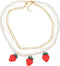 Multilayer Fruit Strawberry Pineapple Pendant Pearl Choker Colorful Beads Flowers Necklace Party Cute Women Bohemia Handmade Jewelry...