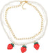 Multilayer Fruit Strawberry Pineapple Pendant Pearl Choker Colorful Beads Flowers Necklace Party Cute Women Bohemia Handmade Jewelry...