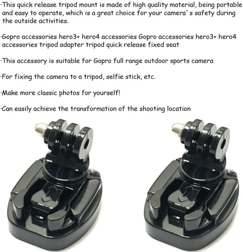 1Pcs Quick Release Tripod Mount Adapter Camera Fixed Connecter 1/4" Screw for Hero 5 4 3+ 3 Camera...