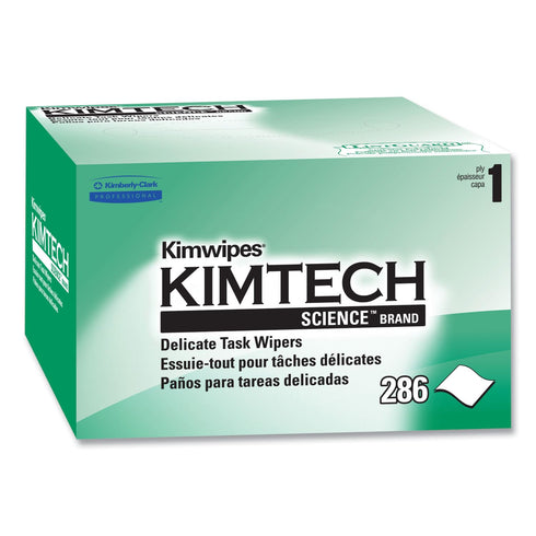 Kimberly-Clark B0013HT2QW– Kimtech Science KimWipes Delicate Task Wipers; 4.4 x 8.4 in. (11.2 x 21.3cm); 1-Ply, (Pack of 1, 286 Count)...