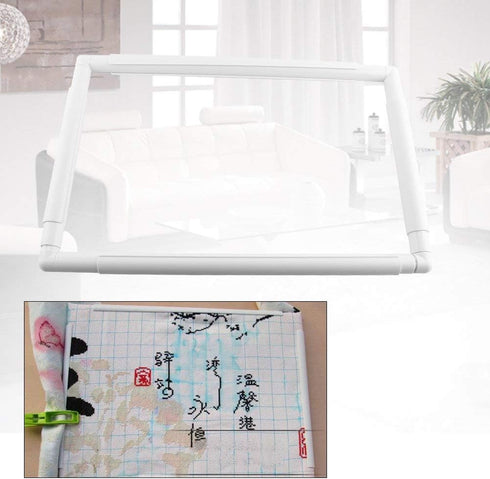 Rectangle Plastic Clip Frame for Embroidery Cross Stitch Quilting Needlepoint Tool(43.1 x 43.1cm)...