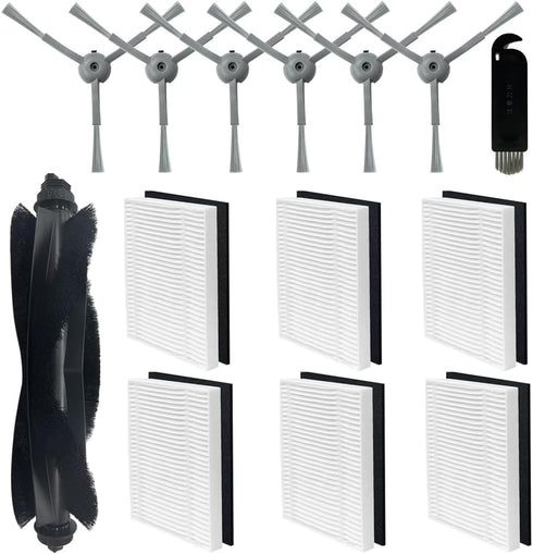 14 PCS Replacement Parts Compatible For Eufy L60, L60 SES, L50, L50 SES, L60 Hybrid SES Robot Vacuum Accessories Kit: 1 Main Roller Brush, 6 Side ...