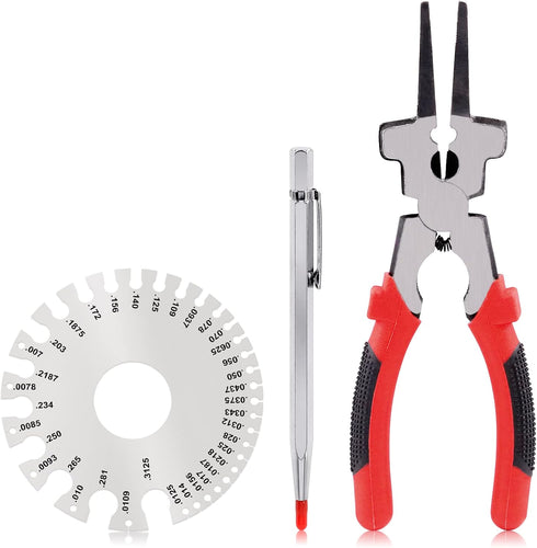 8" 6 Function MIG Welding Pliers, Dual-Sided Gage Standard Metal Gauge Measurement and Tungsten Carbide Scriber for Metal Sheet (3 Pack)...