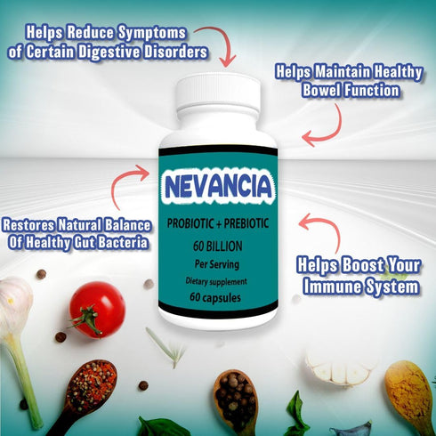 Prebiotic + Probiotic for Women and Men, Gas, Bloating, Diarrhea Constipation, Gut, Digestive and Urinary Health, Immune Support, 60 Capsules...