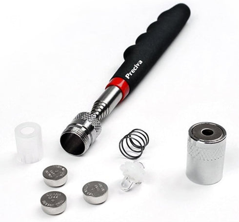 Magnetic Telescoping Pick Up Tool, Preciva Magnetic Picking Tool with LED Flashlight Retriever Wand 19.5 to 68 CM Telescopic Magnet Stick(ONE PACK...