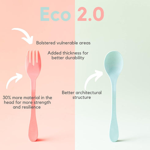 Knork Eco Togo Ware Reusable Bamboo 6 Piece Plant-Based Utensil Lunch Pack, Multi...