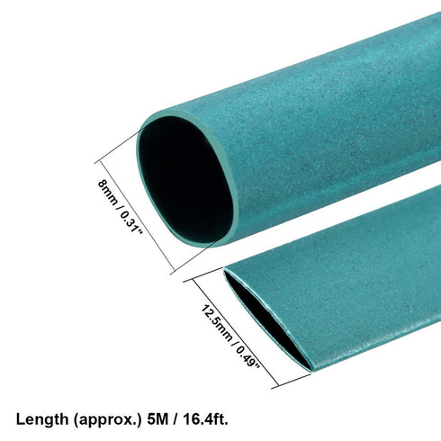uxcell Heat Shrink Tubing, 8mm Dia 12.5mm Flat Width 2:1 Heat Shrink Wrap Cable Sleeve Heat shrink Tube 5m Green...