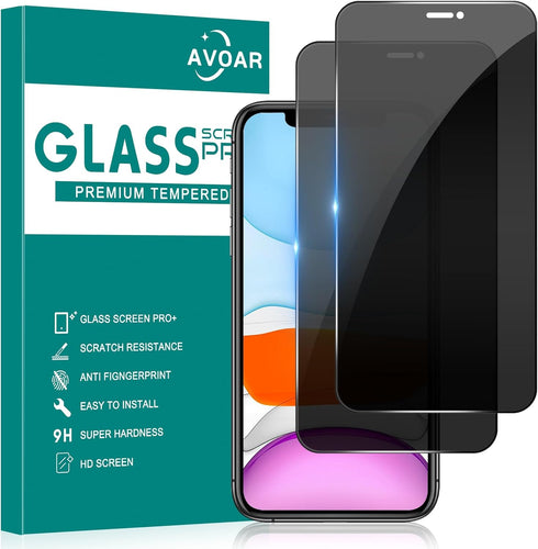 2 Pack Privacy Screen Protector for iPhone 11 / iPhone XR, Privacy Screen iPhone 11 6.1 Inch Tempered Full Screen Glass Film, Anti-Spy, Bubble Fre...