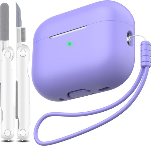 AirPods Pro 2nd Generation Case Cover, Military Grade Anti-Fall Soft Silicone Shock-Absorbing AirPods Pro Case Skin Touch with Keychain and Cleani...