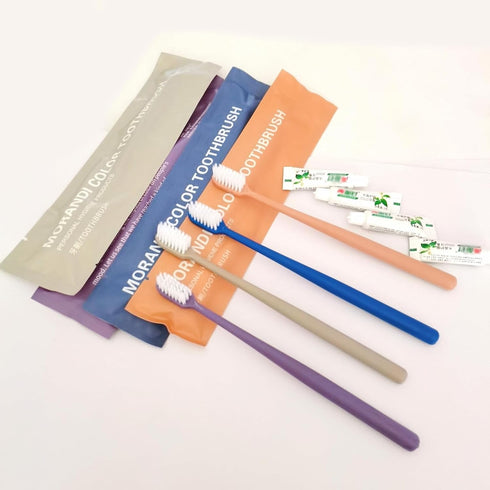 Toothbrush and Toothpaste Dental Kit for Hotel Supplies Travel Family Reused Mix Color Soft Bristle Hard Handle Pack of 10...