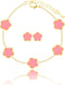 Four Leaf Clover Earring and Bracelet Set for Women Lucky Flower 14K Gold Jewelry...