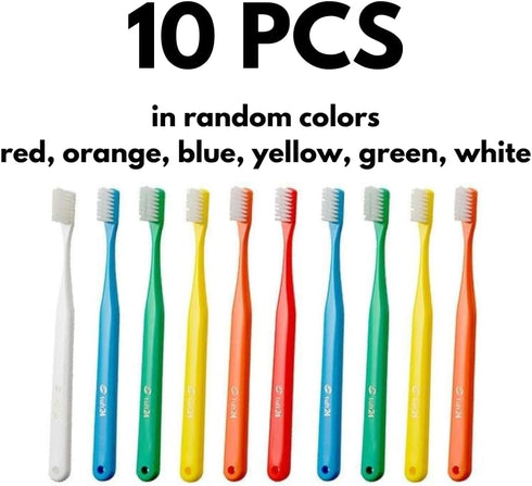 Japanese Toothbrush Oral Care Tuft24 Capless Pack of 10 Soft for Healthy Gums and Strong Brushing Pressure...
