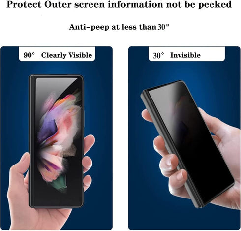 For Samsung Galaxy Z Fold 4 5G Privacy Screen Protector Anti-Peeping Nano Soft Film Outer Screen+Inner Screen Anti-Peeping Soft film Anti-Spy Prot...