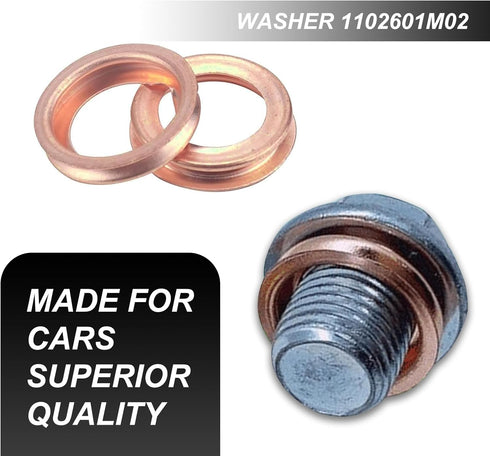 Pack of 12 Oil Drain Plug Washers, M12 Car Sealing Kits, Durable Automobile Accessories, Compatible with Qashqai X-Trail, New Teana, New Sunshine,...