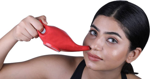 HealthGoodsIn Premium Handcrafted Durable Ceramic Neti Pot, Nasal Cleansing, Dishwasher Safe with 2 Silicone Nozzle Tip, Holds 225 Ml. - Crackle P...