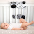 Baby Hanging Stroller Toy, Animal Spiral Plush Circle Activity Car Seat Travel Toys, Black and White Squeak Early Educational Toy for Newborn Boys...