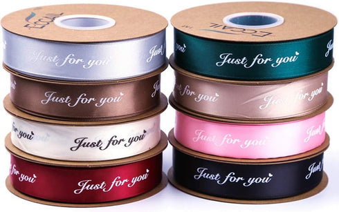 Ribbon for Crafts -Wholesale Bulk 50 Yard 1Inch Just for You Grosgrain Fabric RibbonFor Gift Package Wrapping Floral Design Hair Bow Clip Accessor...