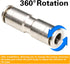 4mm Union Straight Push to connect fittings Stainless Steel Pneumatic Push Connectors,CEKER 4mm x 4mm Tube Quick Connect Fittings Air Line Fitting...