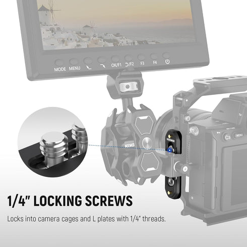 NEEWER 2 Pack Mini NATO Rail Set, 2.4"/60mm & 3"/75mm QR NATO Rail with Safety Pins, 1/4" Screws for NATO Clamp Top Handle Side Handle Camera Cage...